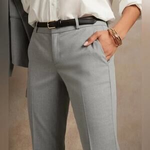 NWT Banana Republic Petite Ryan Heathered Light Gray Dress Slacks Pants Women 2P